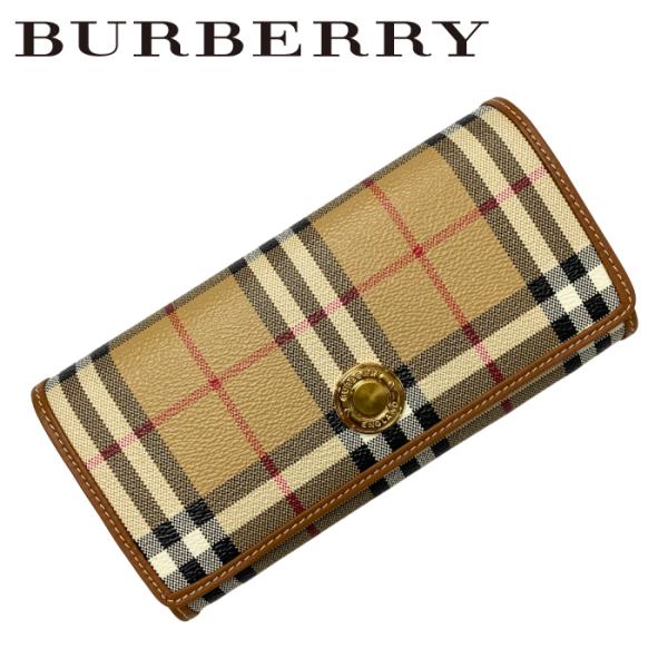 Burberry チェック柄 長財布　美品　　　　　⭐️ SALE⭐️ BURBERRY 長財布 ブランド バーバリー 小銭入れあり ベージュ