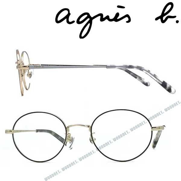 agnes b.（アニエスベー） ライトゴールド×チャコール メガネフレーム