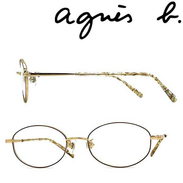 agnes b.（アニエスベー） ライトゴールド×ブラウン メガネフレーム