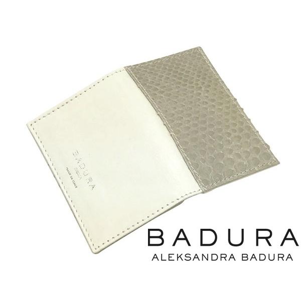 名刺入れ カードケース メンズ レディース BADURA ホワイト 白