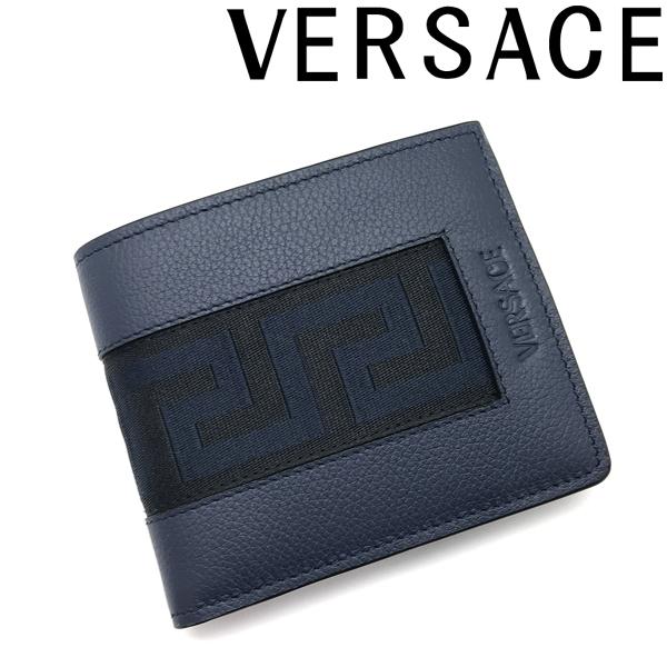 VERSACE 財布 ベルサーチ ヴェルサーチェ グレカ 二つ折り レザー