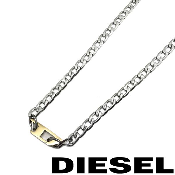 DIESEL ディーゼル ネックレス ブランド シルバー×ゴールド Dロゴ