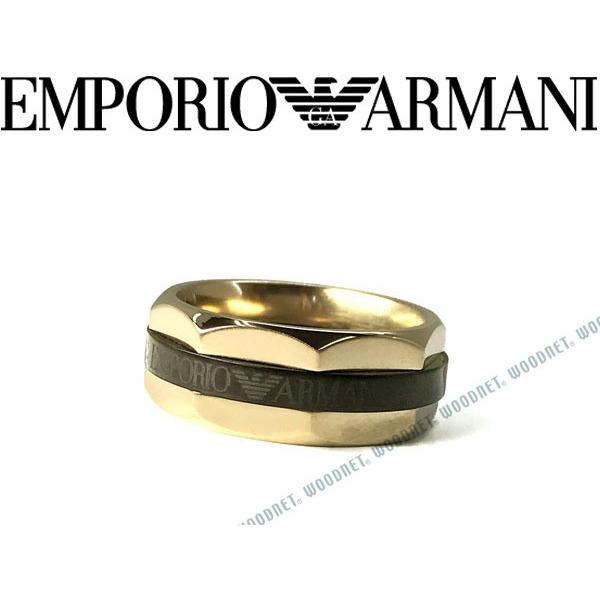 EMPORIO ARMANI エンポリオアルマーニ ゴールド×ブラック リング・指輪  