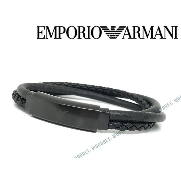EMPORIO ARMANI エンポリオアルマーニ ブラック 3連レザーブレスレット 