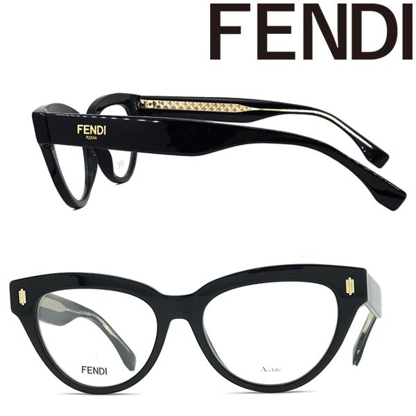 FENDI（フェンディ） メガネフレーム ブランド ブラック 眼鏡 FF-0443