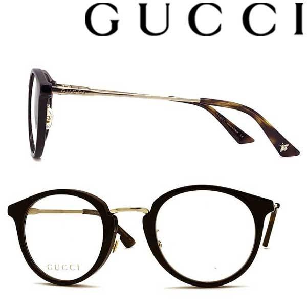 GUCCI グッチ ブラック×ゴールド メガネフレーム ブランド 眼鏡 GUC-GG 