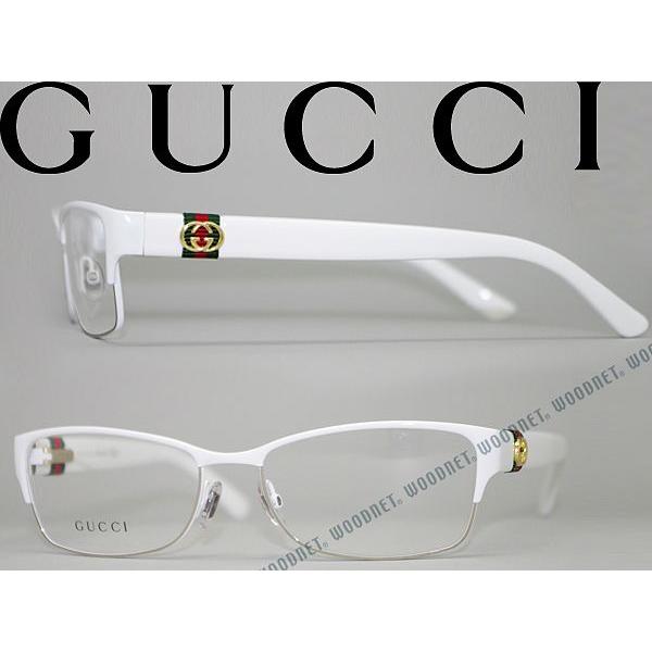 GUCCI グッチ メガネフレーム ブランド 4244-UYU ホワイト×シルバー