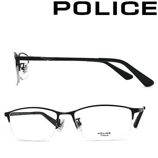 在庫処分大特価高評価police ポリスメガネフレームブラック眼鏡police Vplb03j 0530 100 本物特価