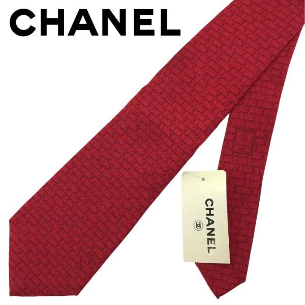 CHANEL（シャネル） 【中古】CHANEL ネクタイ【ほぼ新品】9.5cm レッド