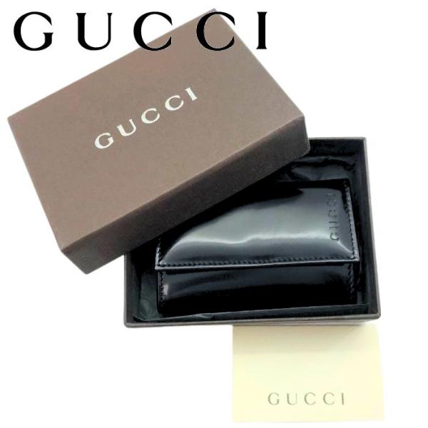 GUCCI グッチ GG グッチシマ キーリング付き 6連 キーケース ブラック GUCCI（グッチ） 【中古】GUCCI キーケース 6連【ほぼ新品】ブラック
