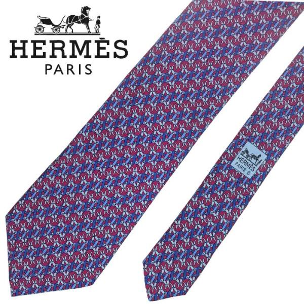 HERMES 【中古】HERMES エルメス ネクタイ【ほぼ新品】9cm