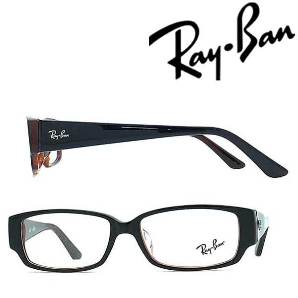 Ray-Ban ブラック スクエア 眼鏡 Ray-Ban（レイバン） RAYBAN ブラック×マーブルブラウン メガネ