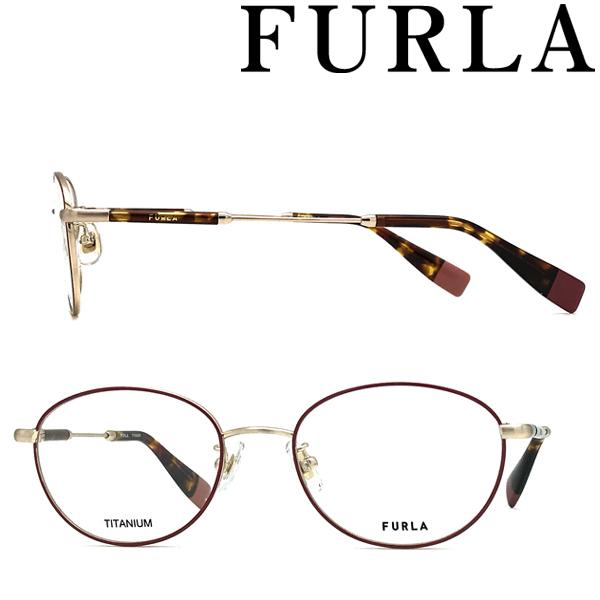 Furla (フルラ) サングラス 2024年新作 メガネフレーム プラスチック ウェリントン クリアベージュ 50-19-138 ケース付き アイウェア FURLA（フルラ） メガネフレーム ブランド ダークピンク 眼鏡 VFU-525J