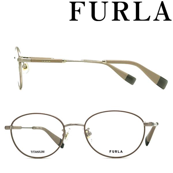 FURLA フルラ メガネフレーム ブランド ベージュ 眼鏡 VFU-525J-0596
