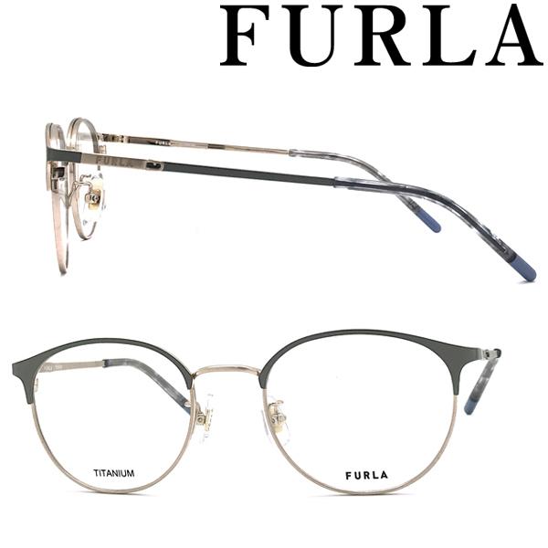 FURLA フルラ メガネ フレーム VFU613J 0I88 眼鏡 ホワイトゴールド×チャコールグレー 伊達メガネ 度付き レディース 女性 メタル チタン FURLA（フルラ） メガネフレーム ブランド シャーリングホワイト