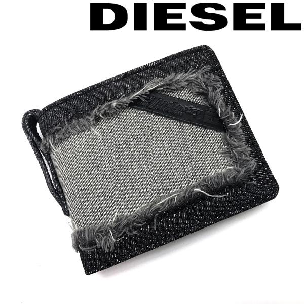 DIESEL ディーゼル 財布 ブランド 二つ折り ブラックデニム X08799