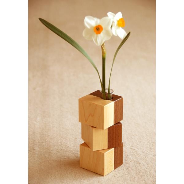 ウッドフラワーベース〜木製一輪挿し（ツートン）〜 : ウッドセレクト