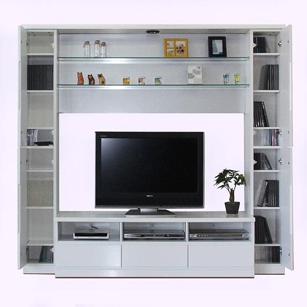 テレビボード ハイタイプ 鏡面仕上げ 壁面収納 幅190 テレビ台 艶有り 光沢あり リビング収納 ホワイト 白 照明付き おしゃれ Ok 061 インテリア 雑貨 ホビーズ 通販 Yahoo ショッピング