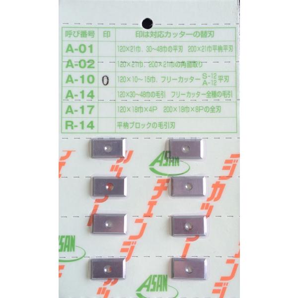 アサノ式 チェンジカッター替刃 A-10 10〜15mm用 8枚入 : ウッド