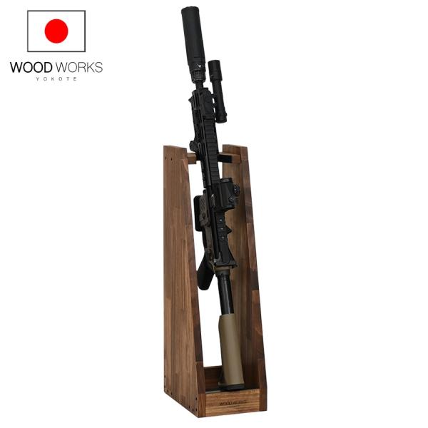 WOODWORKS ガンラック 1丁掛 (色：ブラウン) 木製 日本製 | JChere