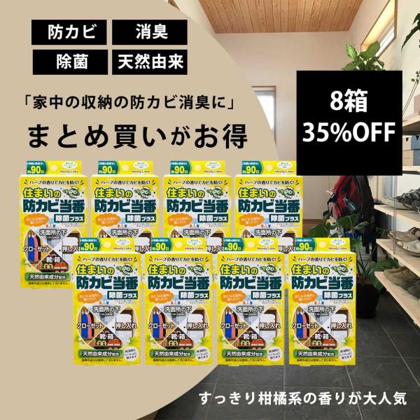 カビ 収納 防カビ 消臭 洋服 クローゼット カビ対策 芳香 除菌　天然由来成分 住まいの防カビ当番 8個 押入れ 下駄箱 置くだけ ハーブの香り 公式　爆買