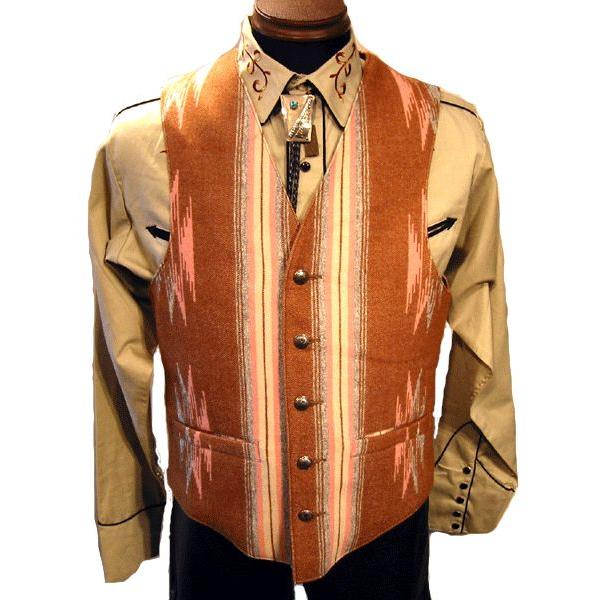 ウエスタン ナバホ柄 本革 ウール レザーベスト 新品 メンズ サイズL ￼ ウエスタン ナバホ柄 本革 ウール レザーベスト 新品 メンズ サイズL