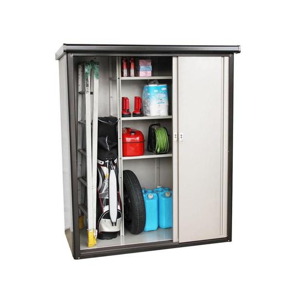 物置 倉庫 格安 屋外 安い 収納庫 小屋 ベランダ ラック 庭 ガレージ 車庫 駐輪場 組立 タイヤ 収納 掃除道具 鍵 大型 引き戸 棚 幅160 奥行77 高さ190 Abt 8497 Woods 通販 Yahoo ショッピング