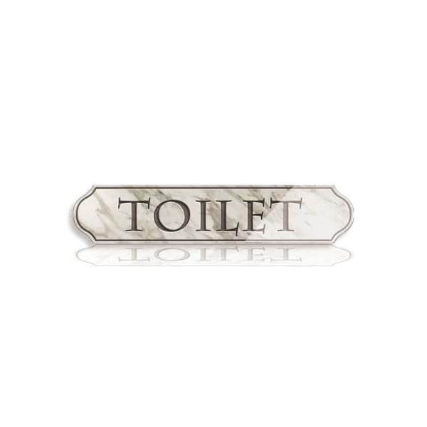【DESIGNZ】デザインズピクトグラムサイン TYPE-P：プレート (大理石調＆彫刻風・TOILET) アクリル素材 (両面テープ付) オシャレ空間を演出するピクトグラム