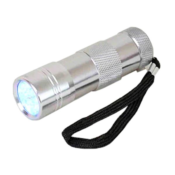 【LED-UVランプの仕様】　サイズ：長さ10cm×直径3cm　本体重量：80ｇ（電池含まず）