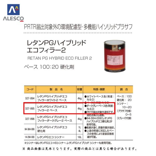 関西ペイント 327-895 レタンPGハイブリッドエコフィラー2ベース 4kg