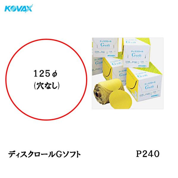 コバックス ディスクロール Gソフト 125φ P-0 穴なし P180 250枚巻 取