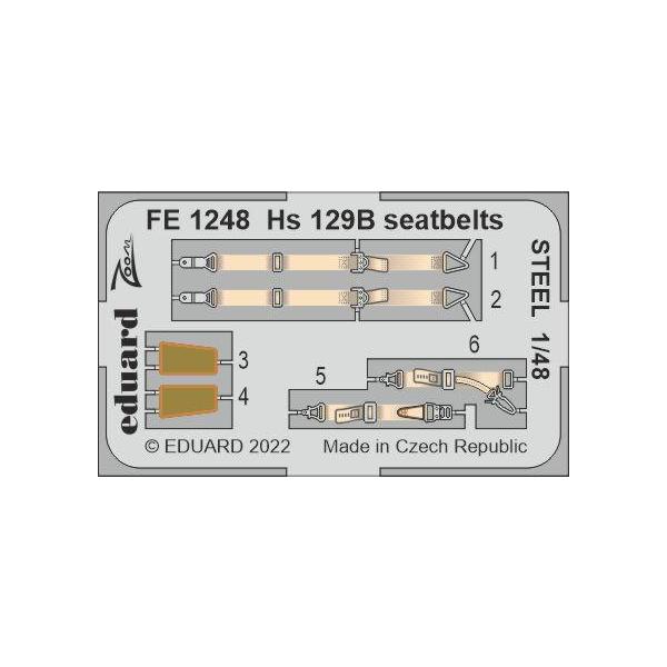 商品名： 1/48 ヘンシェルHs 129B用シートベルトのエッチングパーツ(ハセガワ用)商品コード：EDUFE1248縮尺：1/48メーカー：エデュアルド推奨キット：ハセガワ用＊本体キットが必要です。