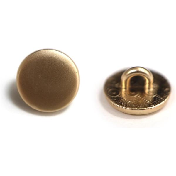 ●【サイズ】直径約10mm 【数量】20個 【一粒の重さ】約0.8g●【ボタンの形】フラットボタン　足つき　【材質】金属製●【カラー】ゴールド　ツヤなし●【特 徴】金属特有のツヤを抑えた、普段使いしやすいボタンです。●【用途】お手持ちの衣類...