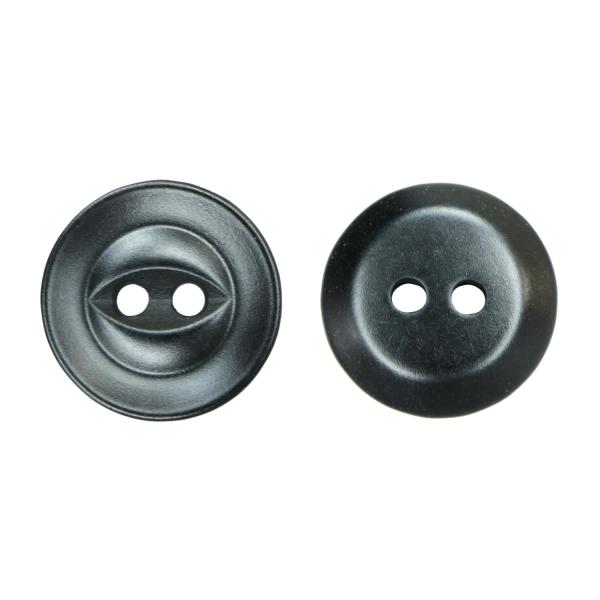 樹脂ボタン 皿型【ブラック】12mm 10個入 丸型 二つ穴 マット 手芸 服飾 付け替え きらきらぷんぷん丸 B-1734