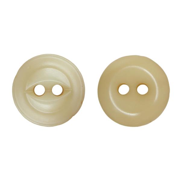 樹脂ボタン 皿型【ベージュ】10mm 15個入 丸型 二つ穴 マット 手芸 服飾 付け替え きらきらぷんぷん丸 B-1737