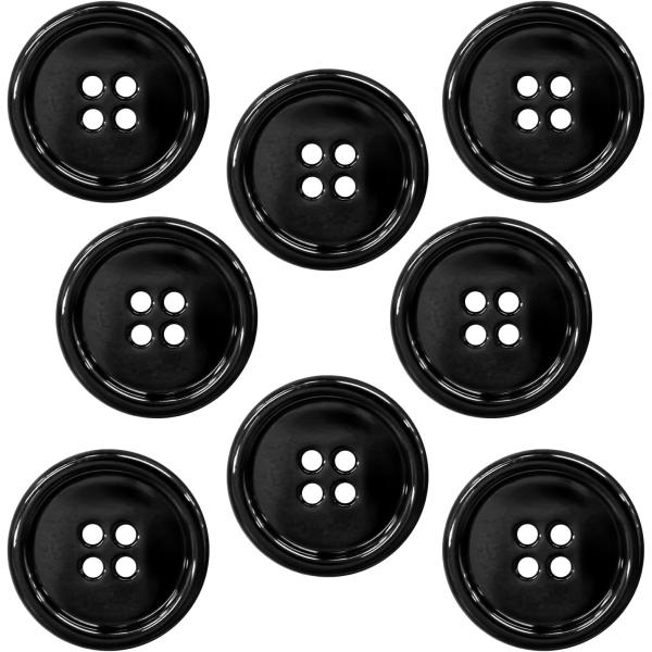 ●【サイズ】直径約23mm　【数量】8個　【1粒の重さ】約4.5ｇ●【ボタンの形】四つ穴ボタン 【材質】金属●【カラー】ブラック（黒） 鏡面仕上げ●【特徴】糸通し用の穴が四つ空いた、衣類に合わせやすいメタルボタンです。●【用途】お手持ちの衣...