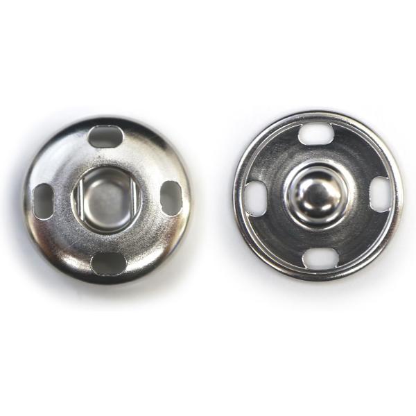 スナップボタン シルバー 17mm 10組入り 縫い付けタイプ 打ち具不要 銀 ボタン  B-326