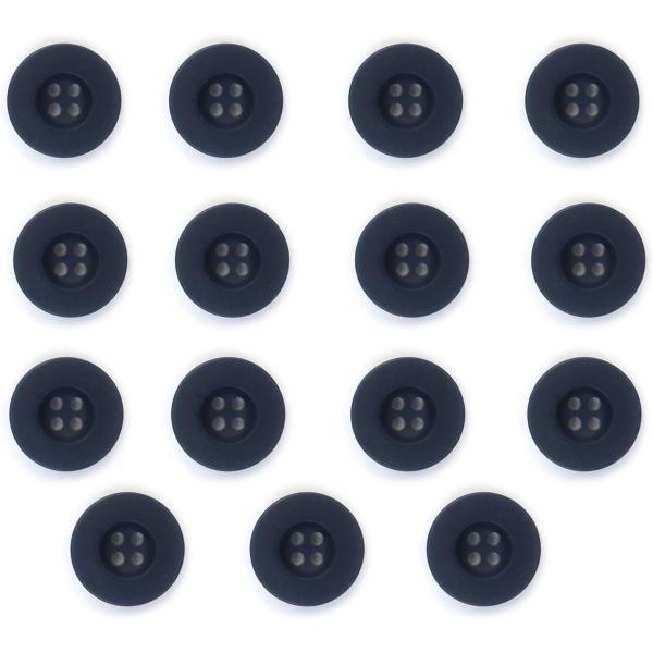 ミリタリーボタン 【ネイビー】 四つ穴ボタン 紺 ボタン 15個入り 【18mm】  B-404