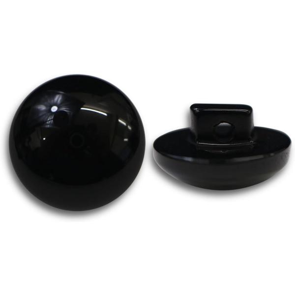 ●【サイズ】直径約15mm　【数量】15個●【ボタンの形】足つき キノコ型　【材質】樹脂　【カラー】ブラック ツヤあり●【用途】ボタンの取れてしまった衣類のボタンとして。バッグや小物にもおすすめです。●【特徴】糸通し用の足がついた、衣類に合...