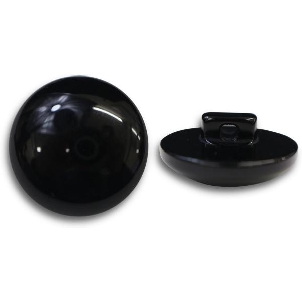 ●【サイズ】直径約21mm　【数量】10個●【ボタンの形】足つき キノコ型　【材質】樹脂　【カラー】ブラック ツヤあり●【用途】ボタンの取れてしまった衣類のボタンとして。バッグや小物にもおすすめです。●【特徴】糸通し用の足がついた、衣類に合...