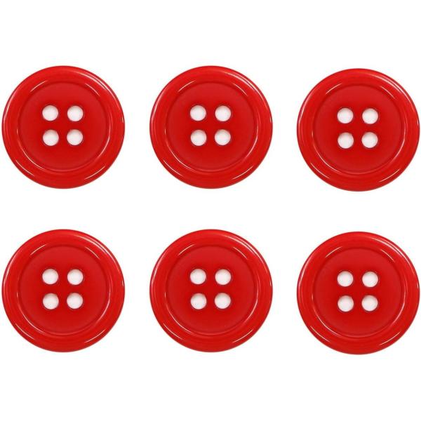 ●【サイズ】直径30mm 【1粒の厚み】約3.2mm 【1粒の重さ】約2.3g 【数量】6個●【ボタンの形】四つ穴ボタン 【材質】樹脂●【カラー】レッド●【特徴】ツヤありのカラーボタンです。両面赤色のシンプルなデザインです。●【用途】お手持...