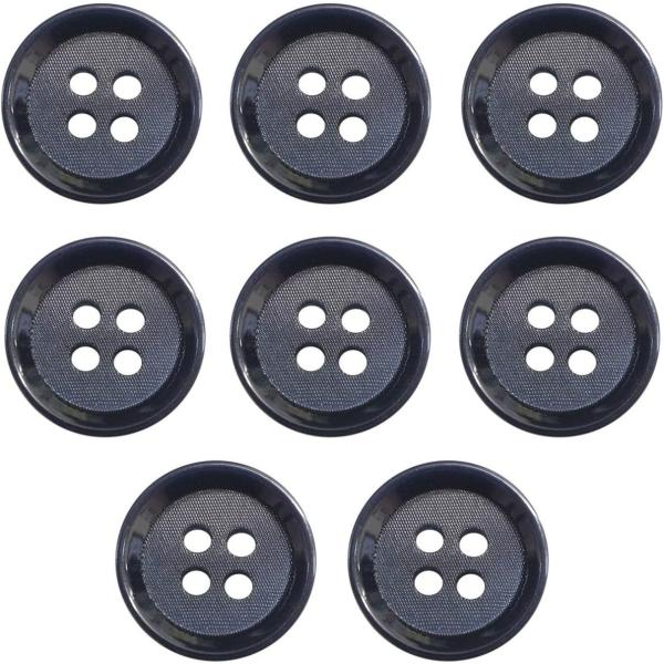 ●【サイズ】直径約15mm 【数量】8個 【1粒の重さ】約0.5g●【材質】樹脂●【カラー】ダークネイビー●【ボタンの形】四つ穴ボタン●【特 徴】樹脂製なので軽量です。表面に小さな凹凸加工があるため、サラサラとした手触りです。