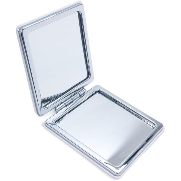 ●【サイズ】折り畳み時:約7.2cm　厚さ:約1cm　【鏡面のサイズ】約6×6cm●【カラー】ホワイト　【形状】四角●【材質】PUレザー・ABS樹脂・ガラス●【用途】見開き型の両面コンパクトミラーです。片面は2倍拡大鏡です。●【特徴】スリム...