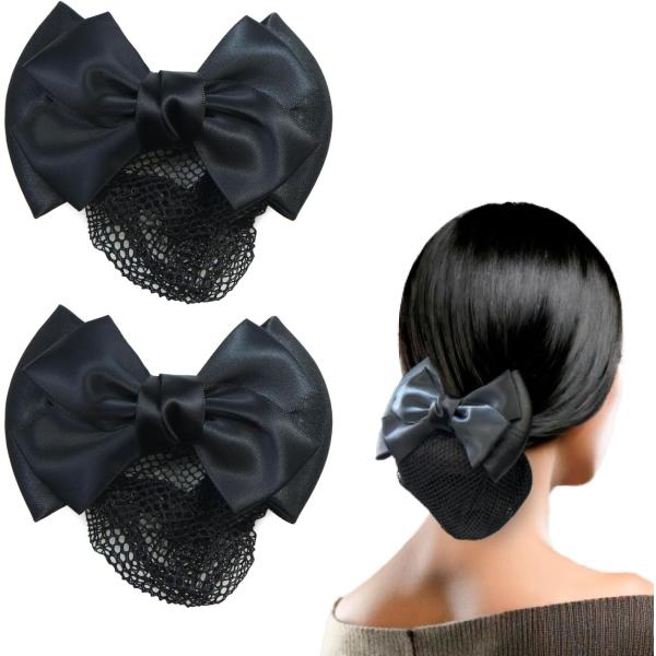 【リボンサイズ】約120x80mm【バレッタサイズ】約80mm【数量】2個【材質】サテン、金属【形状】バレッタ【カラー】ブラック【特徴】サテン地のリボンがアクセントになっている、ネット付きのバレッタです。シンプルなデザインのため、幅広い年齢...