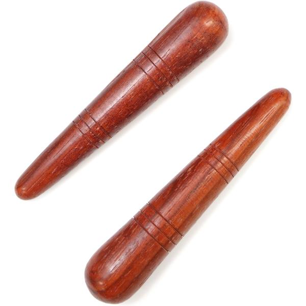 ●【サイズ】縦約120mm×横約24mm●【材質】　木製●【内容量】2個●【特徴】自然由来の木材を使用したツボ押し棒です。手に馴染む形状ですので、軽い力で体のコリや疲れを優しくほぐします。●また、ご使用の向きによって刺激が変化しますので、お...