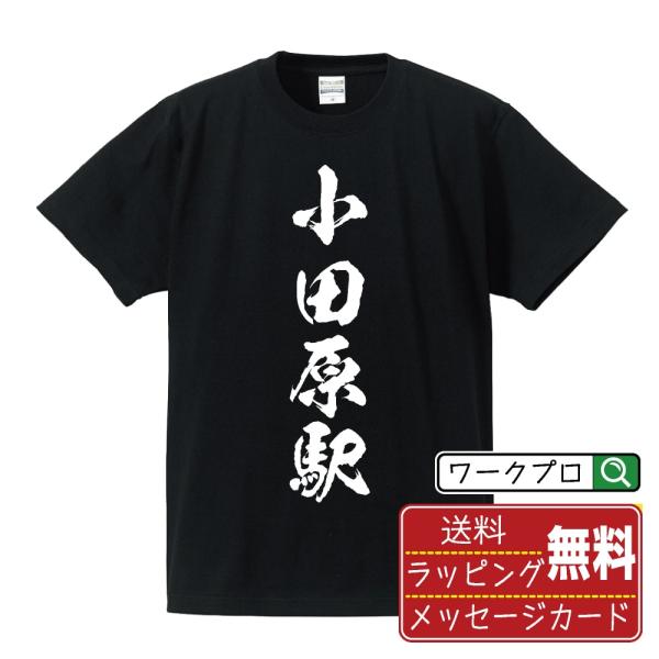 漢字 筆文字 半袖 Tシャツ 小田原駅 (おだわらえき) 名入れ 書道家が書く 習字 プリント ( 駅名・鉄道 ) メンズ レディース キッズ 即日発送 送料無料
