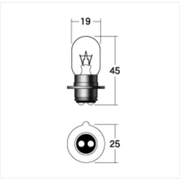 バイクパーツ 電装系 エムアンドエイチマツシマ M＆H ノーマルバルブ ヘッドキュウ 6V25 25W クリア 1P2004