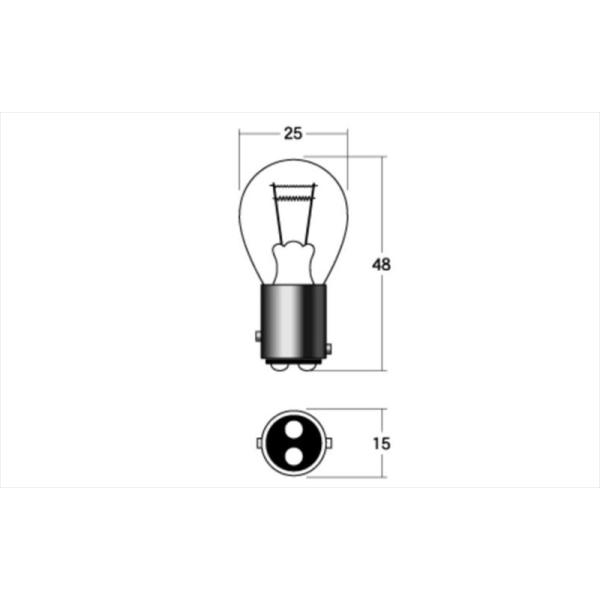 バイクパーツ 電装系 エムアンドエイチマツシマ M＆H ノーマルバルブ ストップ テール ウインカー 6V10 3W クリア B-3303