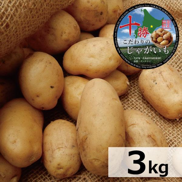 北海道産 じゃがいも 十勝産 送料無料 メークイン R8年産 M/特M/L/2L/3Lサイズ混合 3kg メイクイーン ジャガイモ  馬鈴薯 正規品