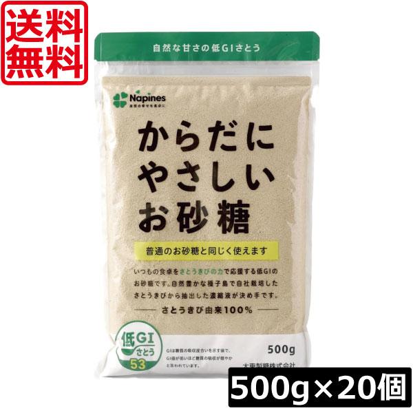 送料無料 大東製糖 からだにやさしいお砂糖 500g ×20袋 まとめ買い きび砂糖 サトウキビ